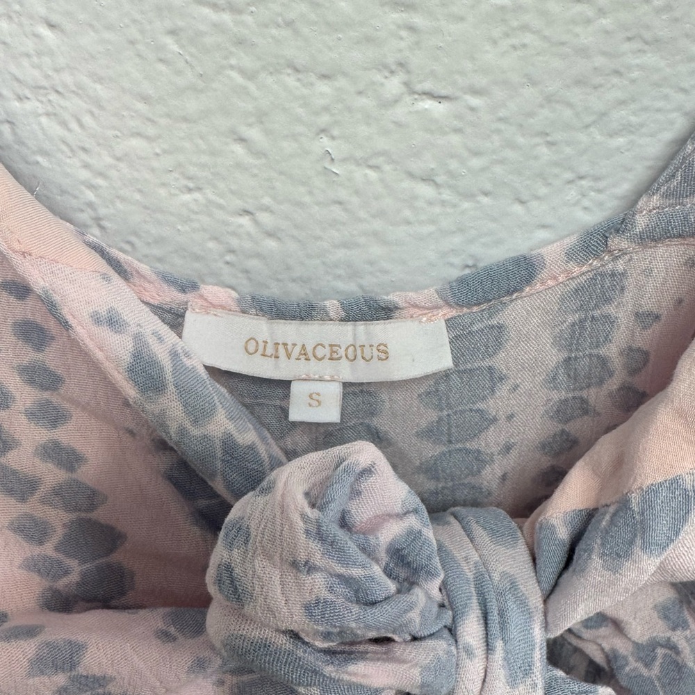 Olivaceous Pink and Gray Patterned Jumpsuit - Picture 3 of 7